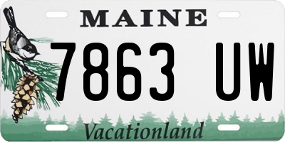 ME license plate 7863UW