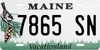 ME license plate 7865SN