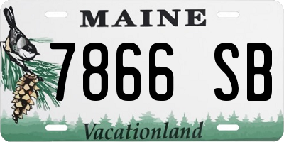 ME license plate 7866SB