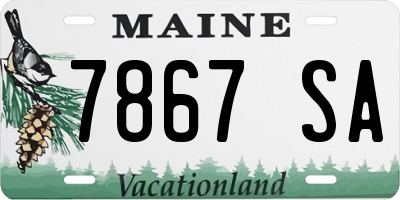 ME license plate 7867SA