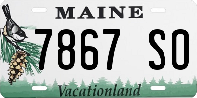 ME license plate 7867SO