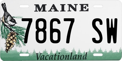ME license plate 7867SW