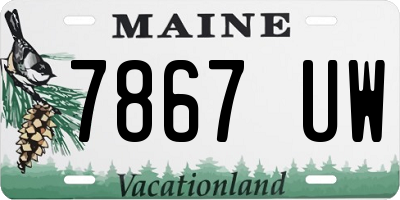 ME license plate 7867UW