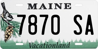 ME license plate 7870SA