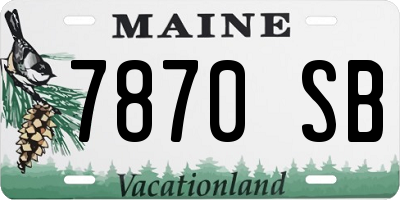 ME license plate 7870SB