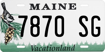 ME license plate 7870SG