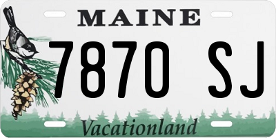 ME license plate 7870SJ