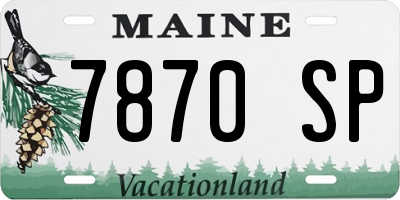 ME license plate 7870SP