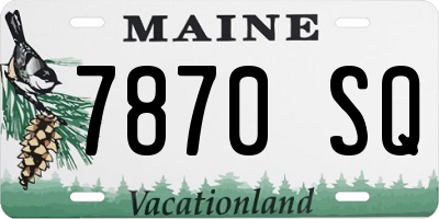 ME license plate 7870SQ
