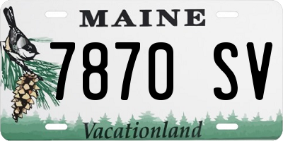 ME license plate 7870SV