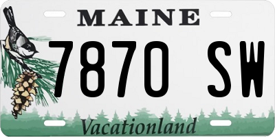 ME license plate 7870SW