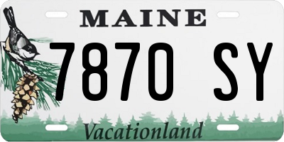 ME license plate 7870SY
