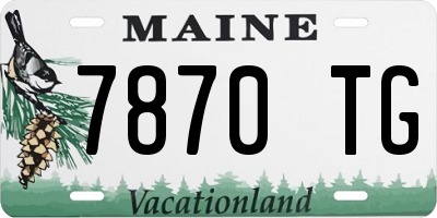 ME license plate 7870TG