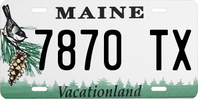 ME license plate 7870TX