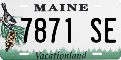 ME license plate 7871SE