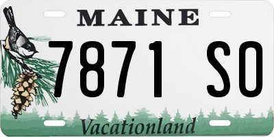 ME license plate 7871SO