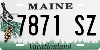 ME license plate 7871SZ