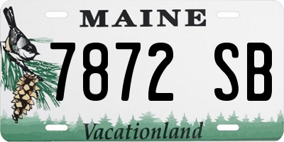 ME license plate 7872SB