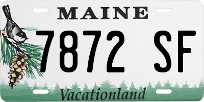 ME license plate 7872SF