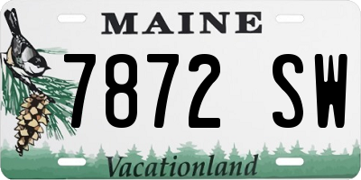 ME license plate 7872SW