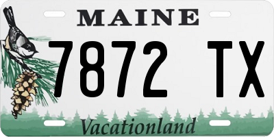 ME license plate 7872TX