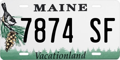 ME license plate 7874SF