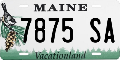 ME license plate 7875SA