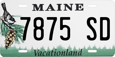 ME license plate 7875SD