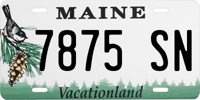 ME license plate 7875SN