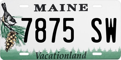 ME license plate 7875SW