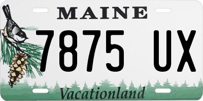 ME license plate 7875UX