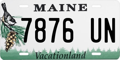 ME license plate 7876UN