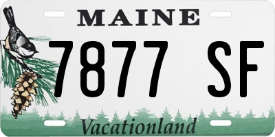 ME license plate 7877SF