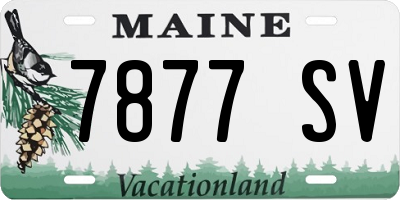 ME license plate 7877SV