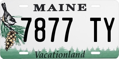 ME license plate 7877TY