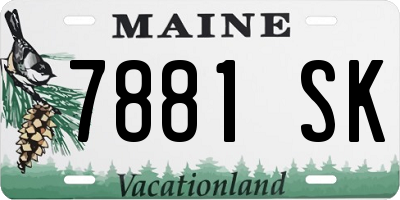 ME license plate 7881SK