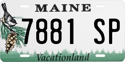 ME license plate 7881SP