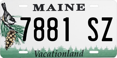 ME license plate 7881SZ