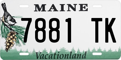 ME license plate 7881TK
