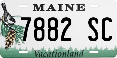 ME license plate 7882SC