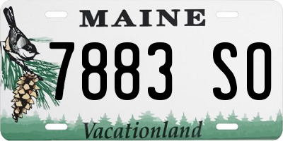 ME license plate 7883SO