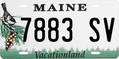 ME license plate 7883SV