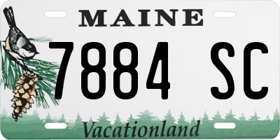 ME license plate 7884SC