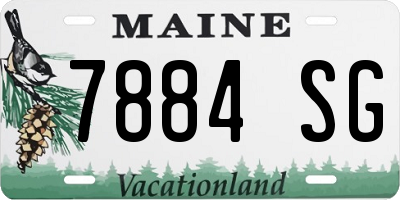 ME license plate 7884SG