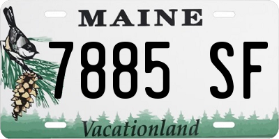 ME license plate 7885SF