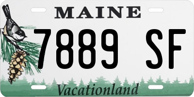 ME license plate 7889SF