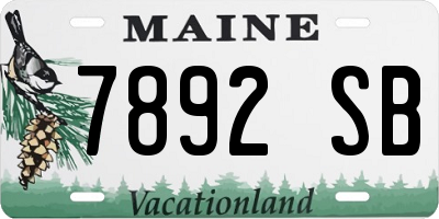 ME license plate 7892SB