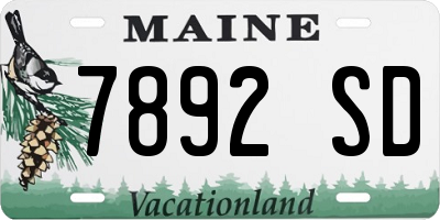 ME license plate 7892SD