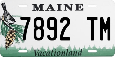 ME license plate 7892TM