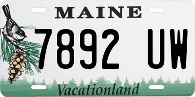 ME license plate 7892UW